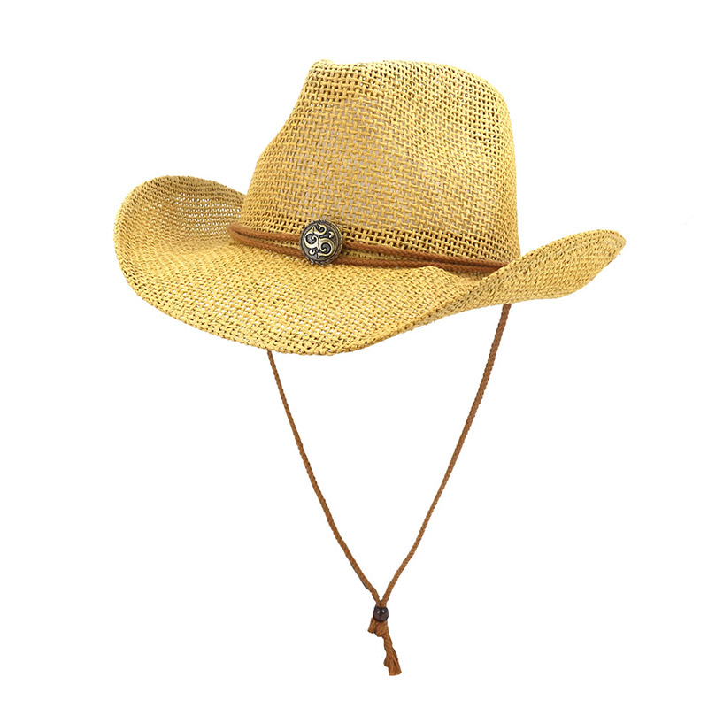 Chapeau de cow-boy occidental en paille de soleil pour adulte