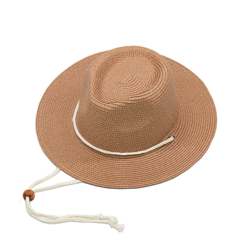 Chapeau Fedora en paille de papier de marque personnalisée avec cordon de serrage