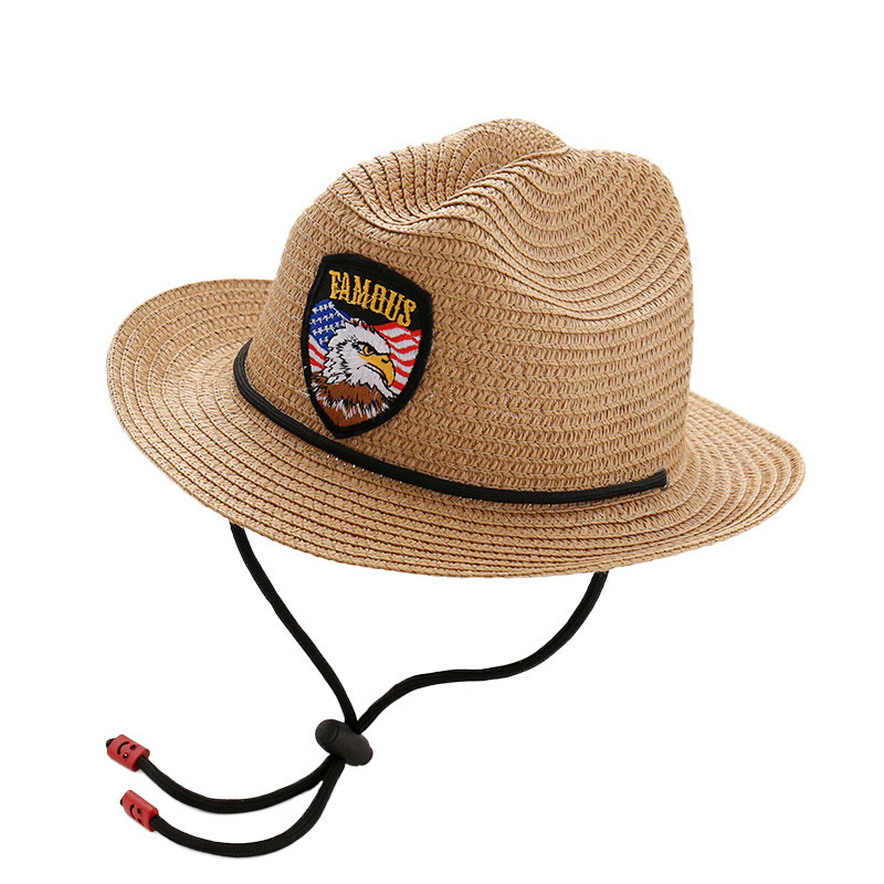 Chapeau de paille de cow-boy avec logo personnalisé pour enfants