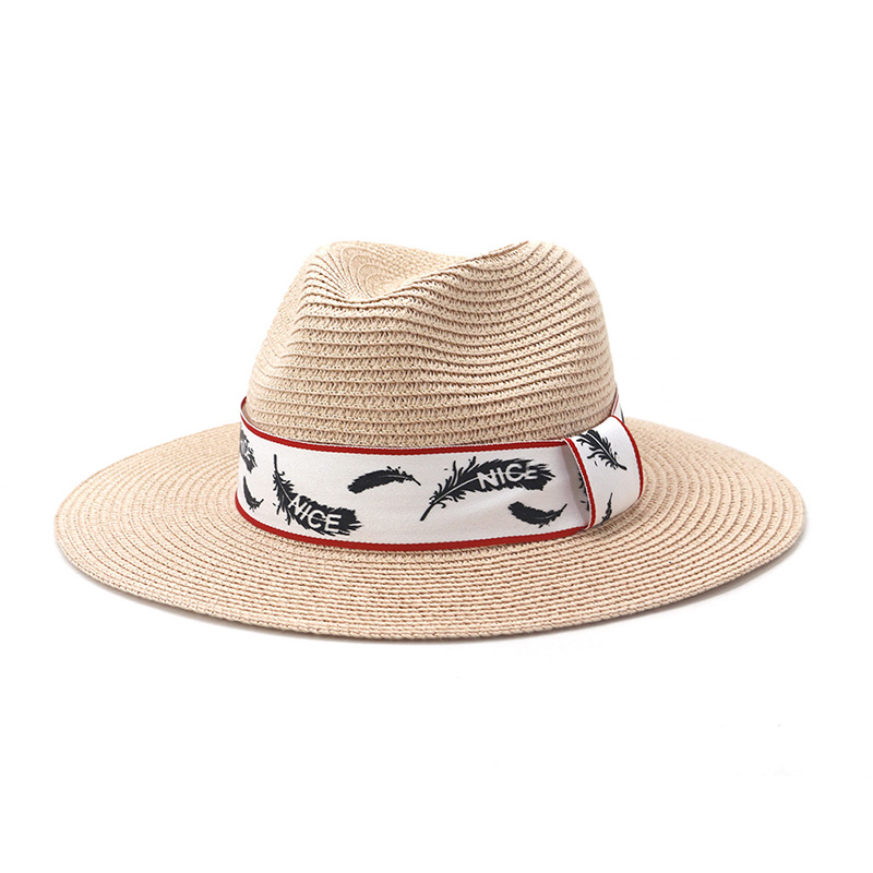 Chapeau de paille Fedora pour homme avec logo personnalisé