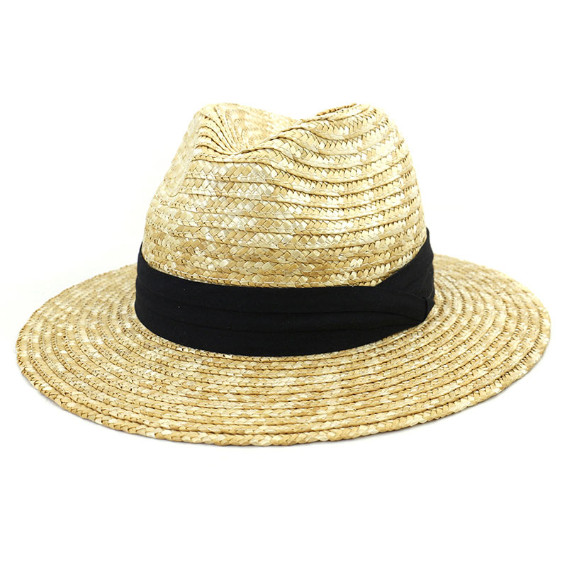 Chapeau Fedora personnalisé en paille de blé naturelle