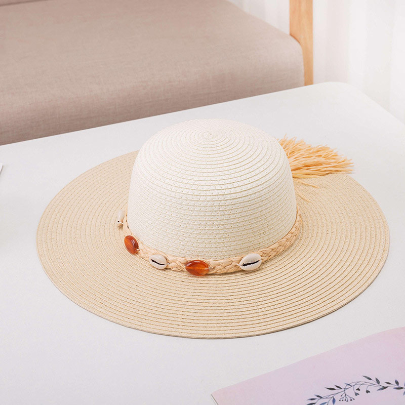 Chapeau de paille souple bicolore à garniture personnalisée pour femme