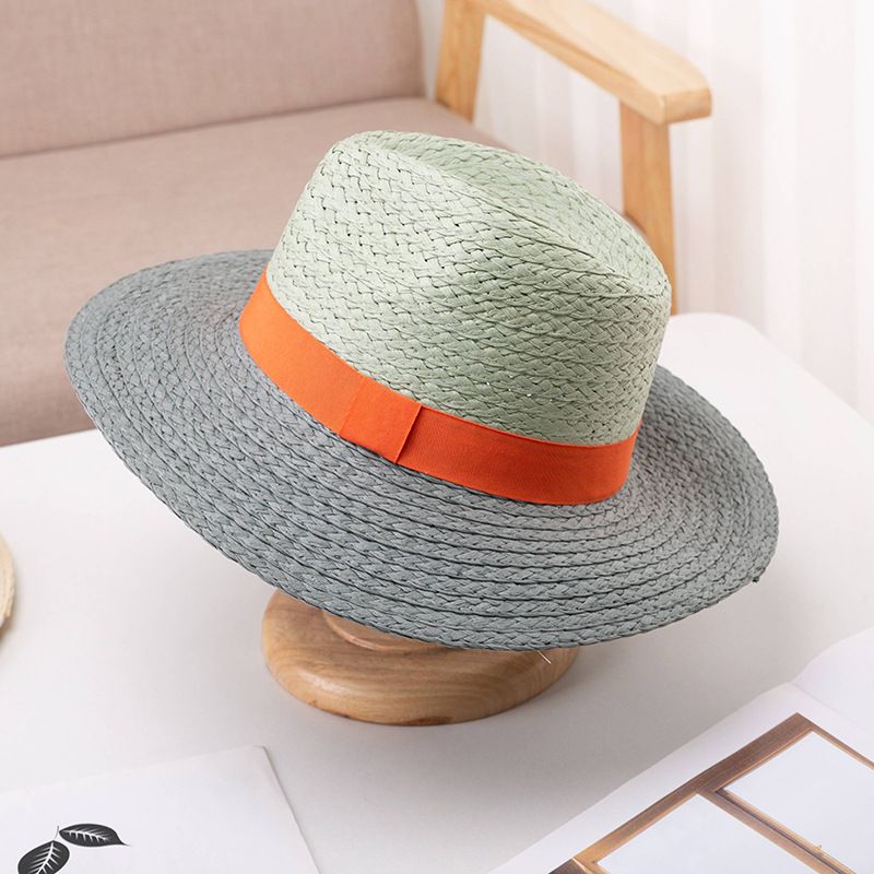 Chapeau fedora d'été bicolore à la mode pour hommes