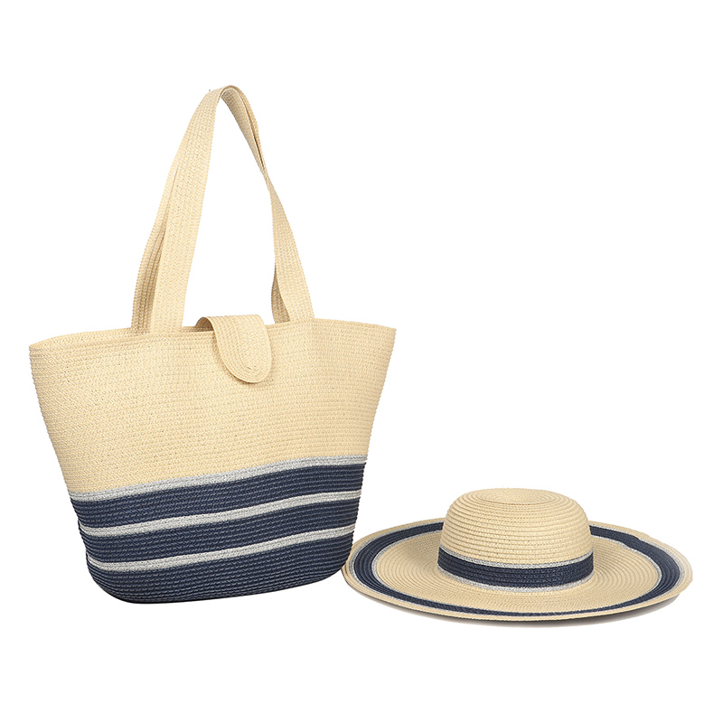 Ensemble chapeau et sac Ladys Stripe Floppy