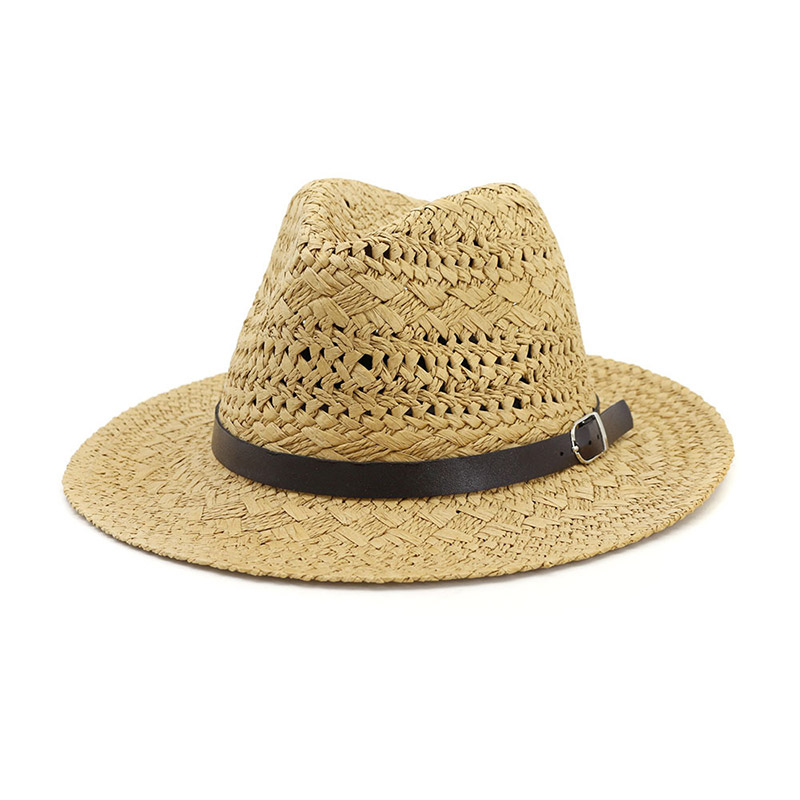 Chapeau Fedora en paille de papier évidé pour hommes