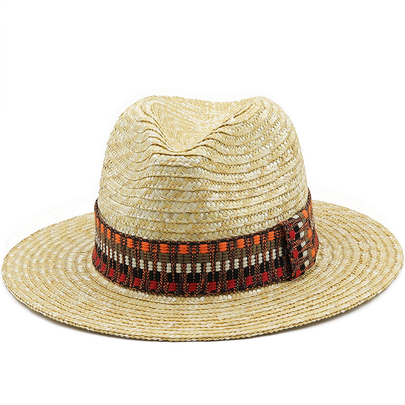 Chapeau de soleil Panama en paille de blé pour homme