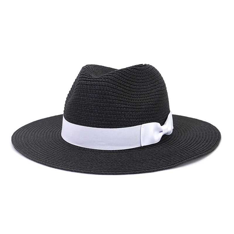 Chapeau de paille Fedora Bowknot pour homme