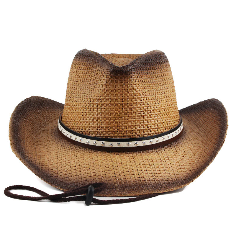 Chapeau de paille de soleil de cow-boy extérieur pour hommes