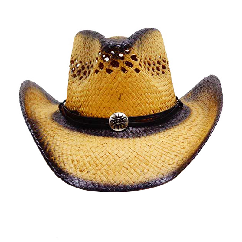 Chapeau de Cowboy Western en Paille pour Homme