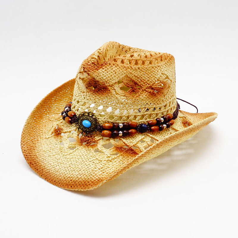 Chapeau de cowboy en paille de papier pour femme