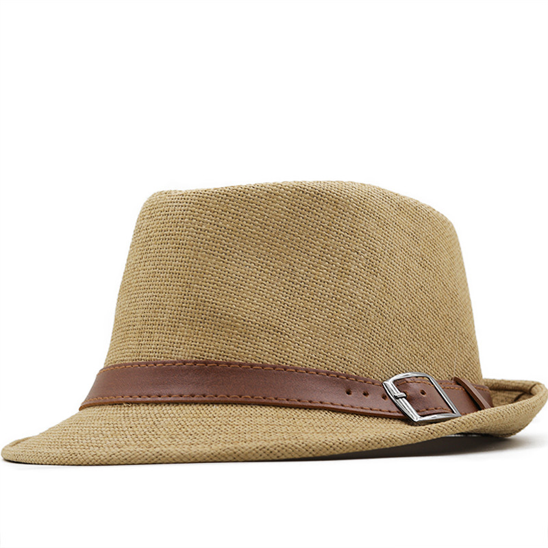 Ceinture en cuir uni Trilby Fedora Chapeaux de paille