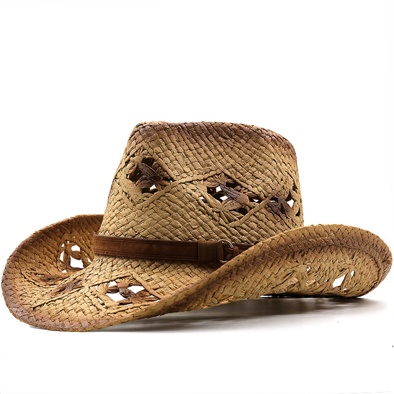 Chapeau de cowboy en raphia pour homme