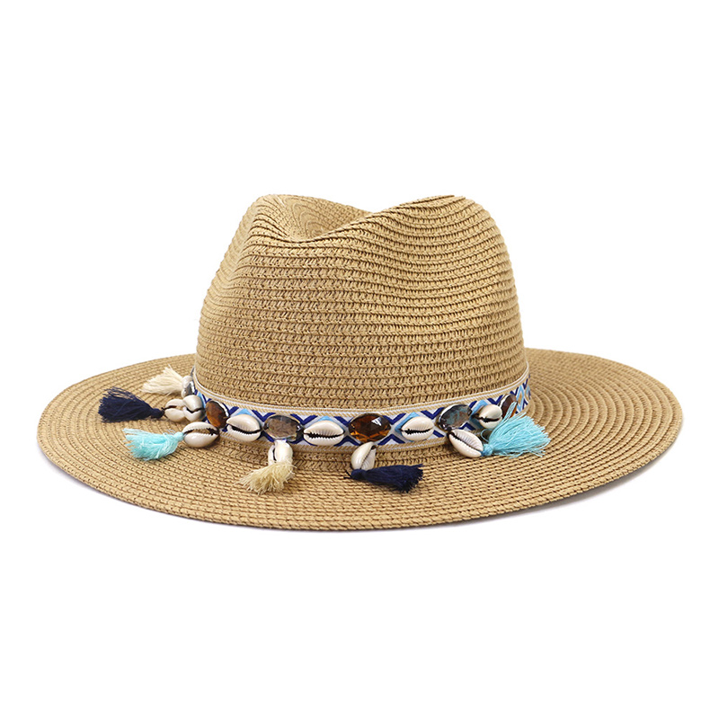 Chapeau de paille Panama Sun Shell Tassel