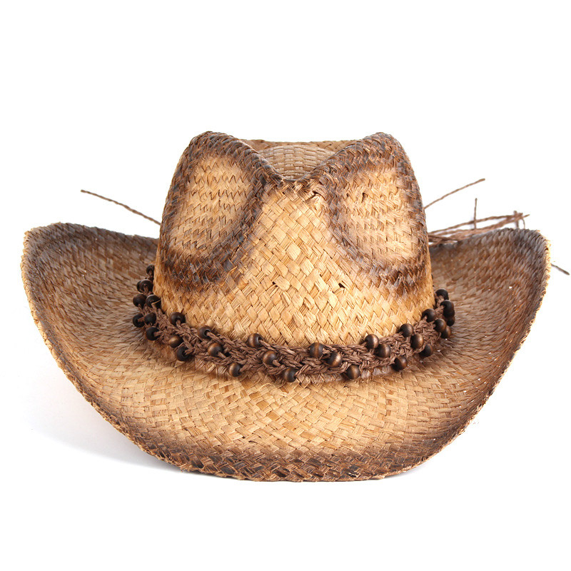 Chapeaux de cowboy en paille de raphia de peinture spary