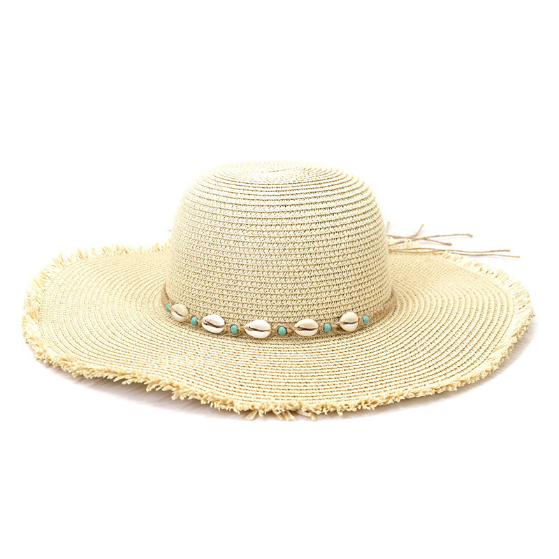 Élégant Shell Band Beach Lady Floppy Sombrero