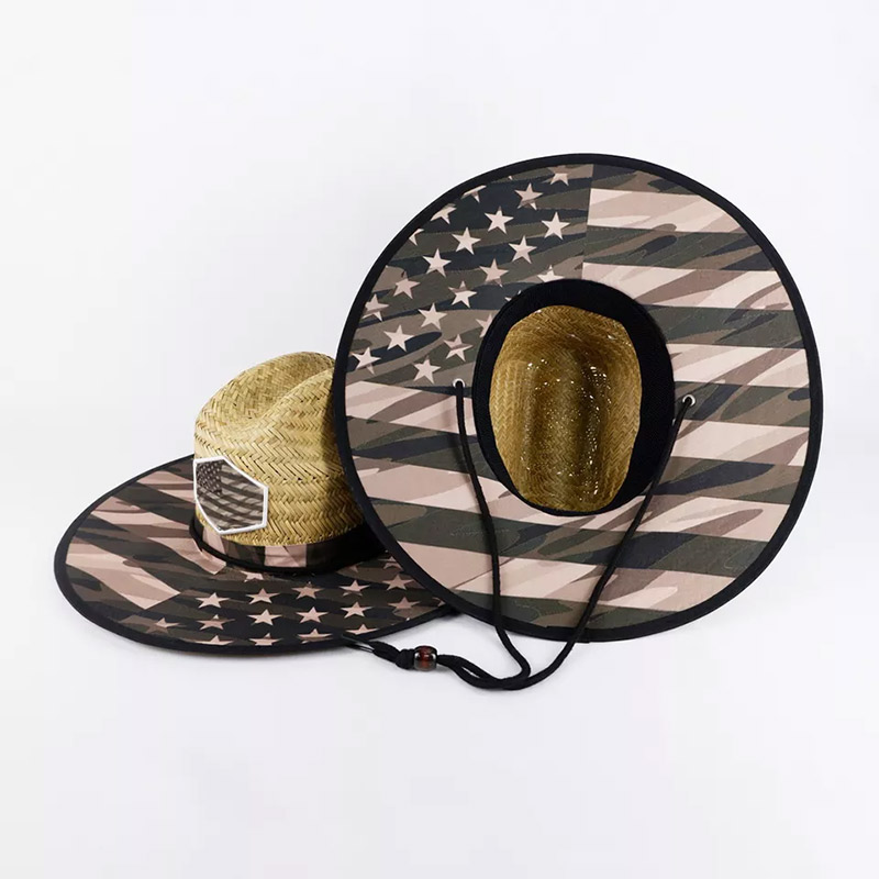 Chapeau de paille drapeau USA